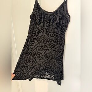 Killstar Black Velvet Ruffled Top